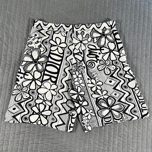 🐼DIOR x SHAWN STUSSY SILK LOGO SHORTS🐼 - Picture 2 of 11